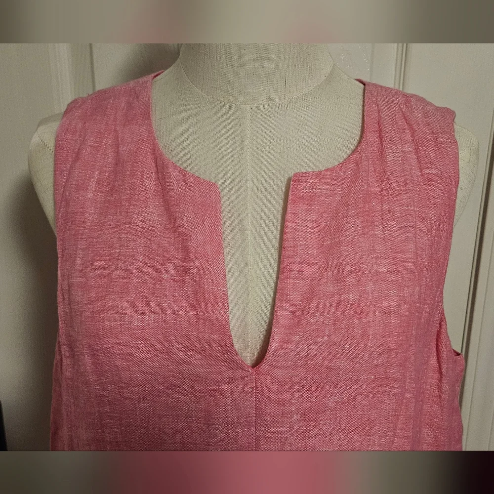 NWT J. McLaughlin Rue Dress: Linen/sleeveless: Color- Peony: Size-Large - Picture 6 of 14